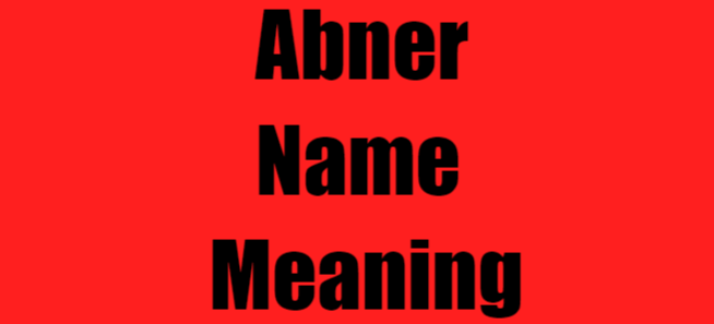 Abner Name Meaning: